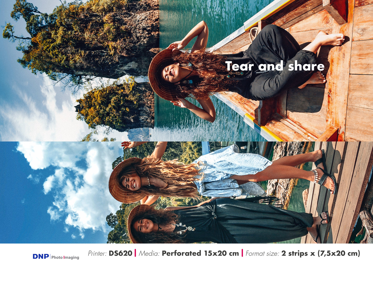 DNP DS620/SL620 Perforajlı 6x8 inç (15x20 cm) Fotoğraf Kağıdı (2x3 inç Delikli)