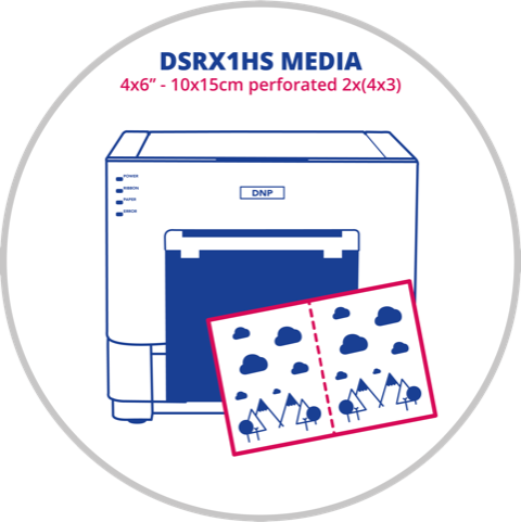 DNP DS‑RX1HS Perforajlı 4x6 inç (10x15 cm) Fotoğraf Kağıdı (2×4x3 inç)