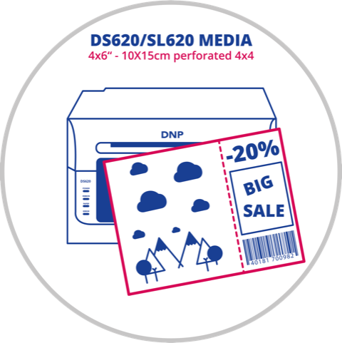 DNP DS620/SL620 4x6 inç (10x15 cm) Perforajlı Fotoğraf Kağıdı
