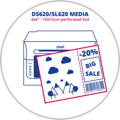 DNP DS620/SL620 4x6 inç (10x15 cm) Perforajlı Fotoğraf Kağıdı