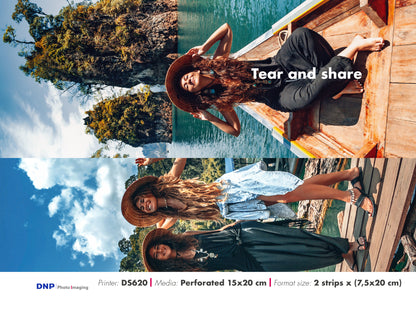 DNP DS620/SL620 Perforajlı 6x8 inç (15x20 cm) Fotoğraf Kağıdı (2x3 inç Delikli)