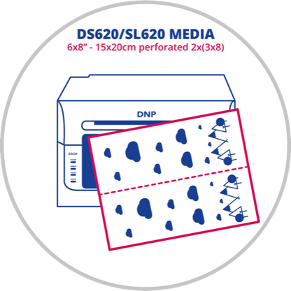 DNP DS620/SL620 Perforajlı 6x8 inç (15x20 cm) Fotoğraf Kağıdı (2x3 inç Delikli)